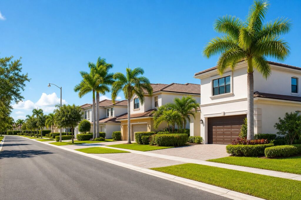 Doral neighborhood with well-kept homes and quiet residential streets, an established residential neighborhood