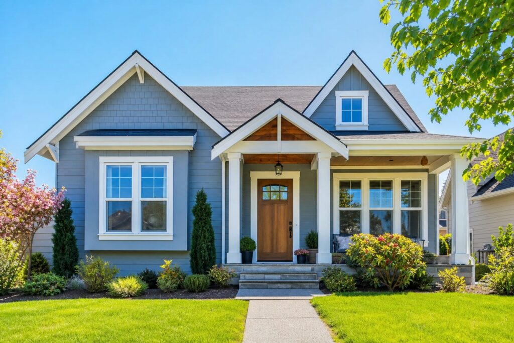 A tidy house exterior free of visible pests